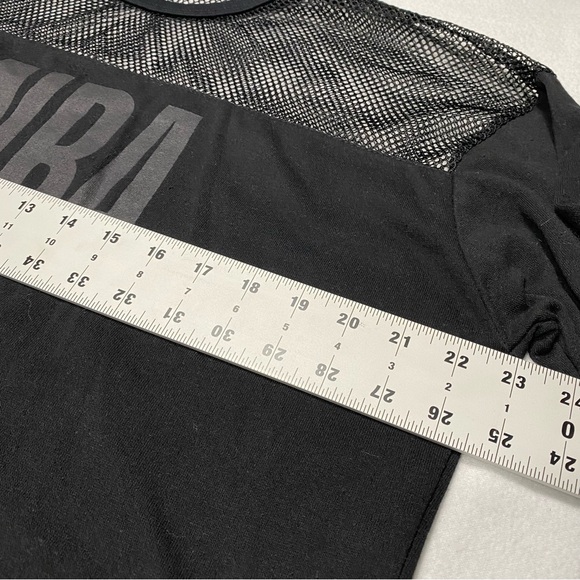 NBA Black Cropped Mesh Cotton  Long Sleeve Top Size Large #1323 - Picture 8 of 9